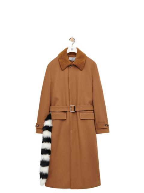 Loewe Coat in cotton and shearling