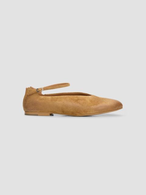 Jil Sander Women's Elyss Suede Ballet Shoes - Walnut