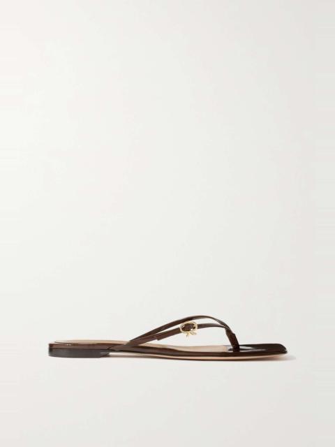 Glossed-leather sandals