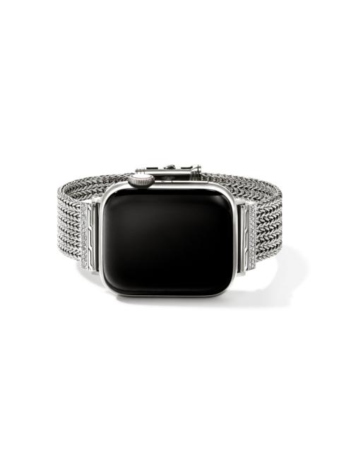 JOHN HARDY Smart Watch Strap, Silver, Diamonds, 18MM