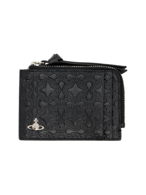 Vivienne Westwood Black Embossed Zip Card Holder