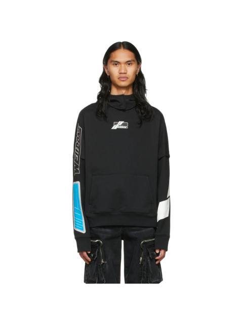 We11done Black Cotton Hoodie