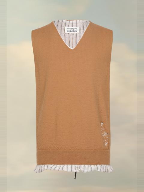 Maison Margiela Distressed Sleeveless Sweater