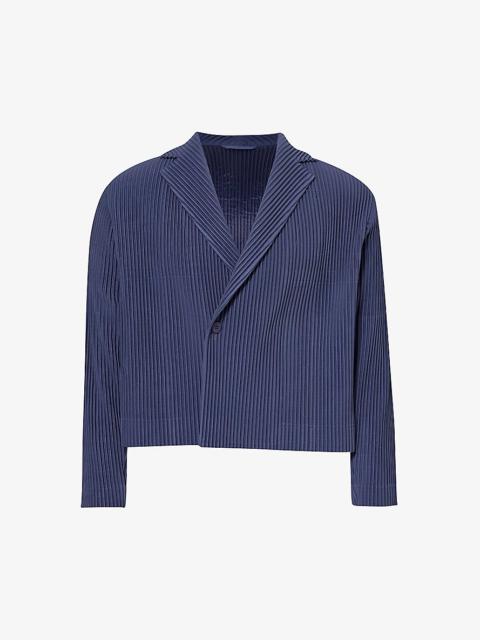 ISSEY MIYAKE Pleated notched-lapel regular-fit knitted blazer