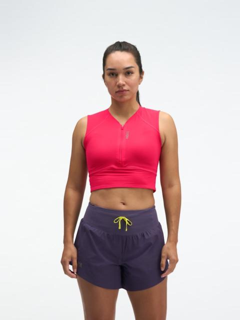 HOKA Women's SkyBreeze Crop Tank Top in Cerise