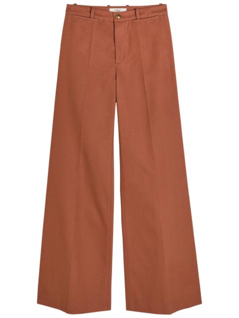 Chloé Chloe Flared-leg Canvas Trousers