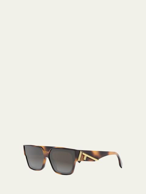 Oversized F Square Acetate Sunglasses