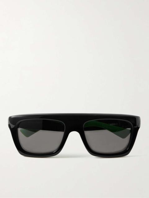 Bottega Veneta Square-Framed Rubber-Trimmed Acetate Sunglasses