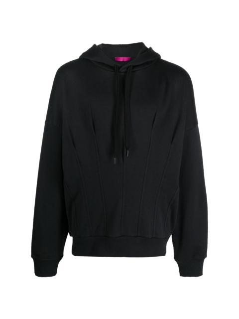 pleated cotton hoodie