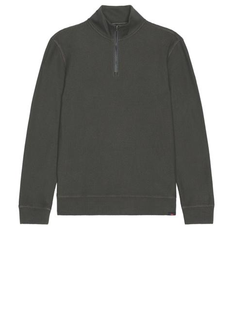 FAHERTY Textured Knit Quarter Zip Sweater