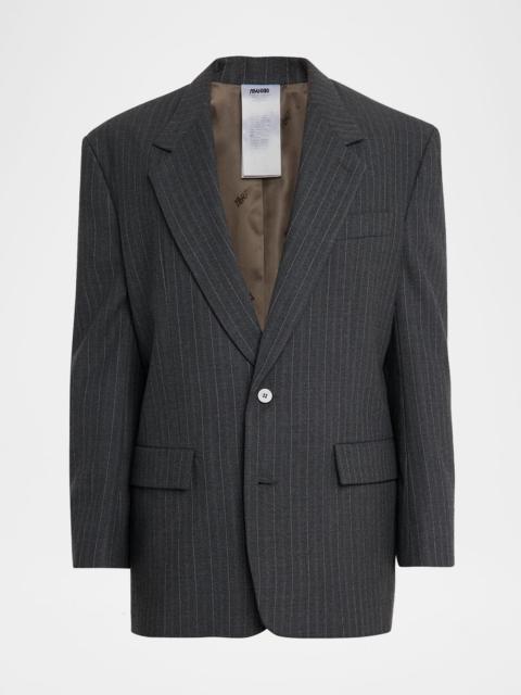 MAGLIANO Men's Pinstripe Wool-Blend Two-Button Jacket