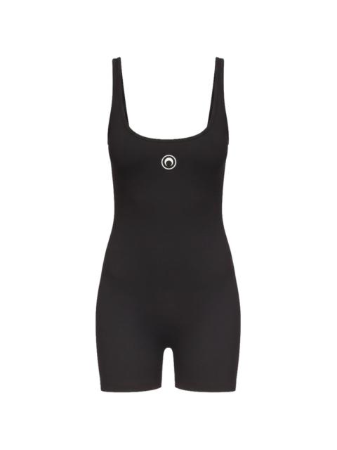 Marine Serre moon logo ribbed short catsuit