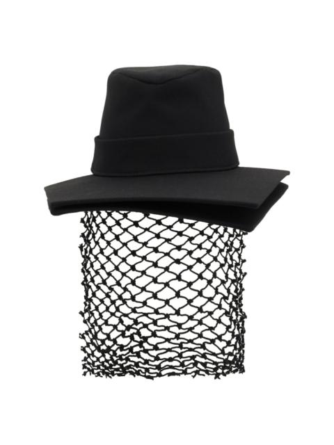 Yohji Yamamoto mesh-detail wool fedora