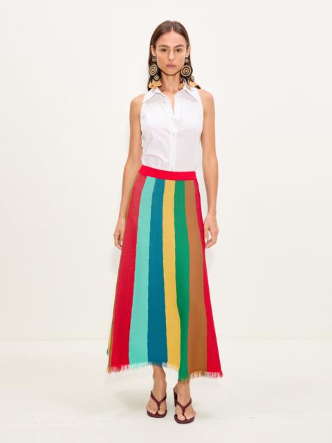 SIMONMILLER Alita Knit Skirt In Vibrant Multi Stripe