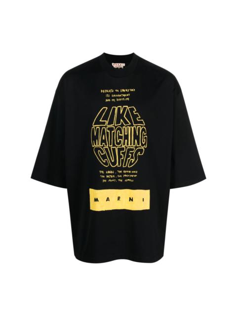 Marni graphic-print 3/4-sleeves T-shirt