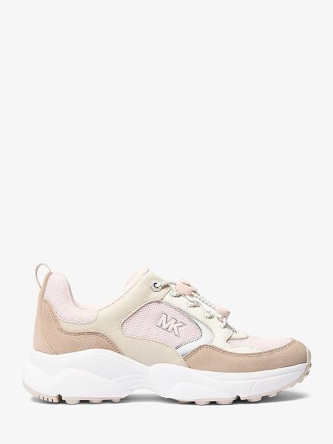 MICHAEL KORS Jett Mixed-Media Trainer