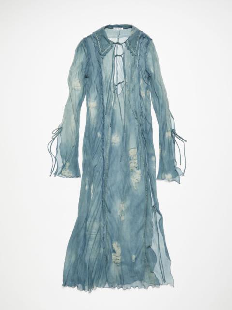 Fluid print dress - Denim blue