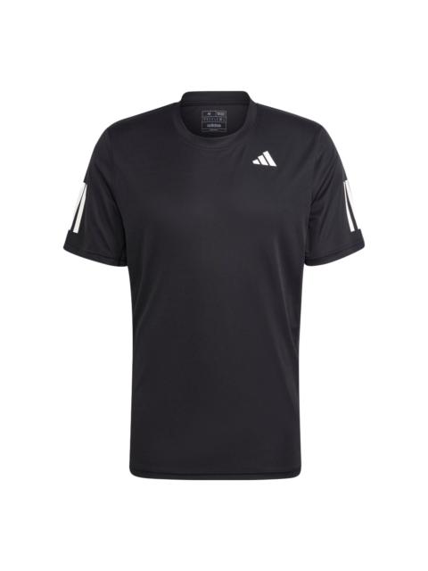 adidas Club 3-Stripes Tennis T-Shirt 'Black' IS2296