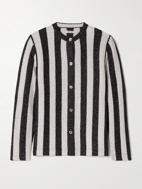 BODE Grandstand Metallic Striped Knitted Cardigan