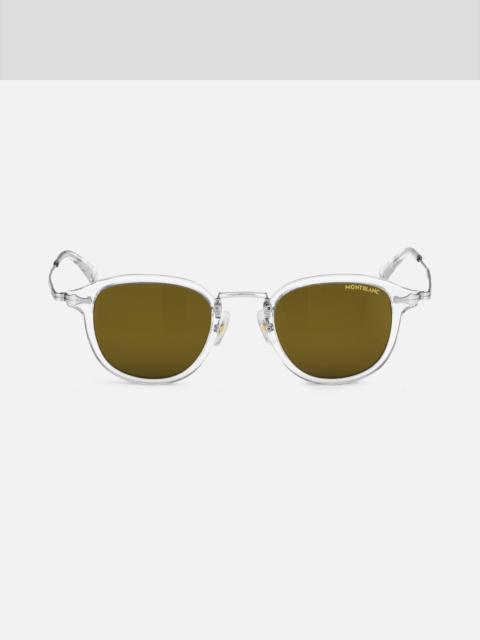 Montblanc Round Sunglasses with Gray-Colored Injected Frame