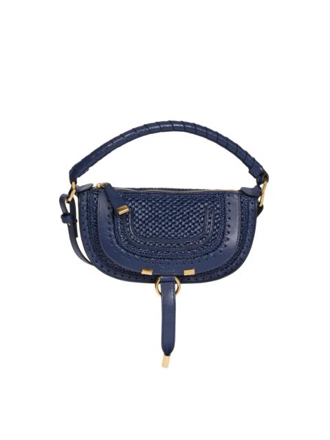 Chloé Women's Marcie Leather-Trim Raffia Shoulder Bag - Parisian Night