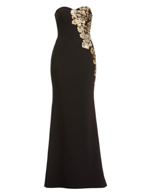 Dress The Population Women's Tiana Floral-Detail Strapless Mermaid Gown - Gold Multi