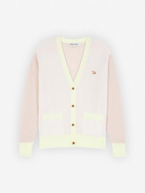 Maison Kitsuné BABY FOX PATCH COLOR BLOCK CARDIGAN