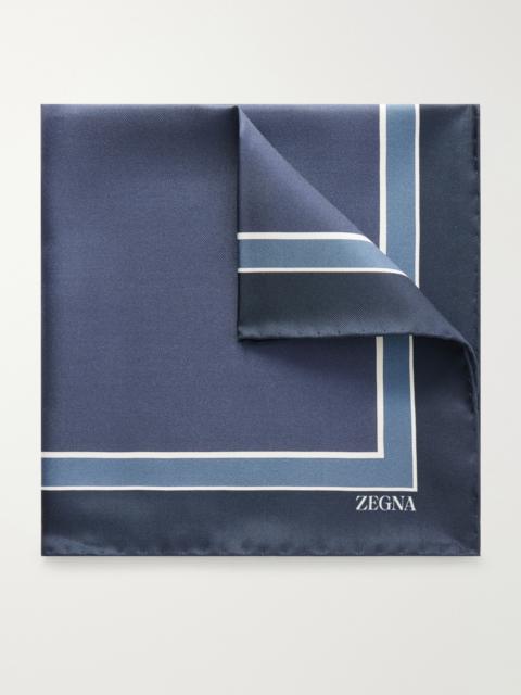 ZEGNA Printed Silk-Twill Pocket Square