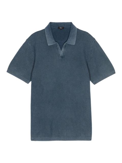 Rails Men's Baker Cotton Johnny Collar Polo Shirt - Sunwashed Navy