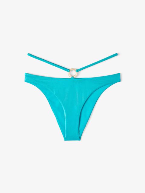 JIMMY CHOO Cleora
Malibu Metallic Regenerated Nylon and Lyra Cut-Out Bikini Brief