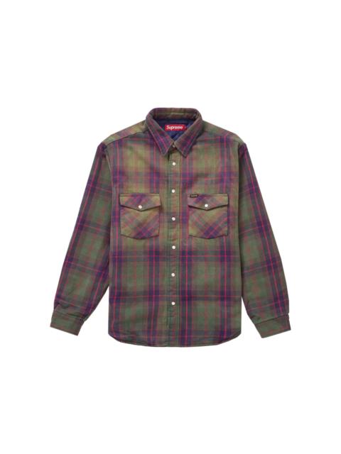Supreme Quilted Flannel Snap Shirt Green