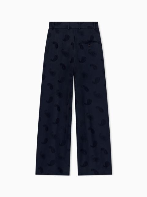 EMPORIO ARMANI JACQUARD SATIN PAISLEY ALL-OVER PANTS BOTEH CAPSULE