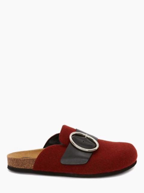 JW Anderson MEN’S FELT BUCKLE LOAFER MULES