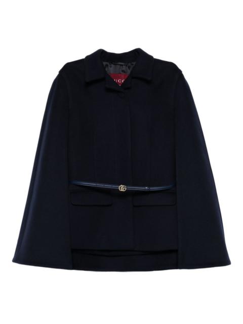 belted wool cape