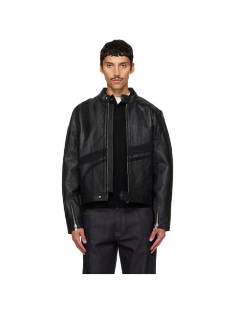 DEADWOOD Black Hiro Leather Moto Jacket