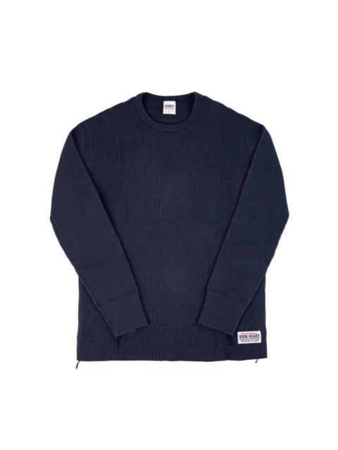 Iron Heart IHTL-1301-NAV Waffle Knit Long Sleeve Crew Neck Thermal Navy