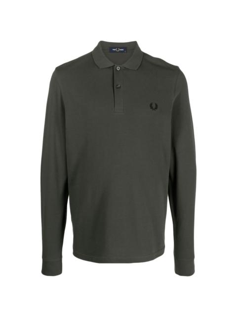 logo-embroidered cotton polo shirt