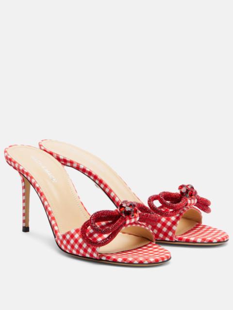 MACH & MACH Double Bow 85 gingham mules