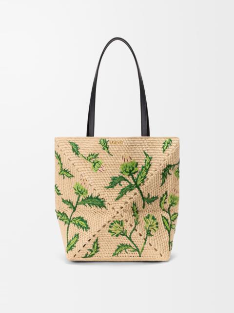 Loewe Medium Puzzle Fold tote in raffia and calfskin