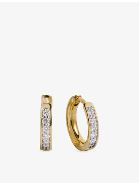 MONICA VINADER Essential 18ct Yellow Gold Vermeil And 0.14ct Lab-Grown Diamond Huggie Earrings