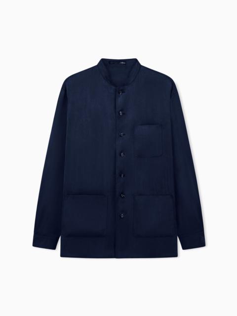 GIORGIO ARMANI SHIRT OVERSIZED IN LIGHT LYOCELL SATIN WITH A COTTON LINING