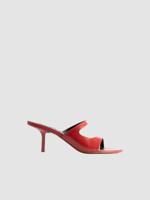 BY FAR Serena Blood Red Semi Patent Leather Slip-On Mule