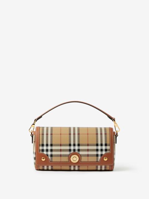 Burberry Check and Leather Top Handle Note Bag