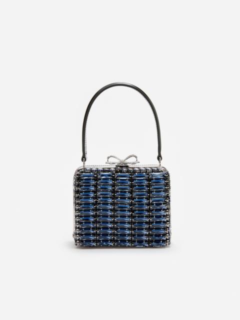 self-portrait Navy Crystal Micro Bag
