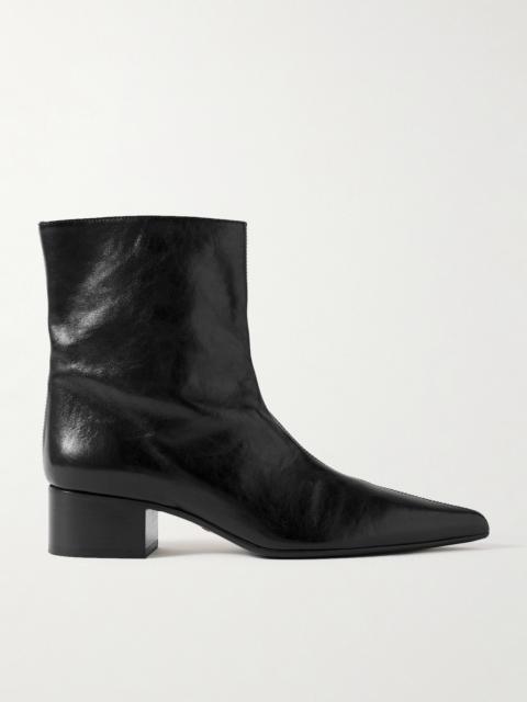 KHAITE Andee Crinkled-leather Ankle Boots