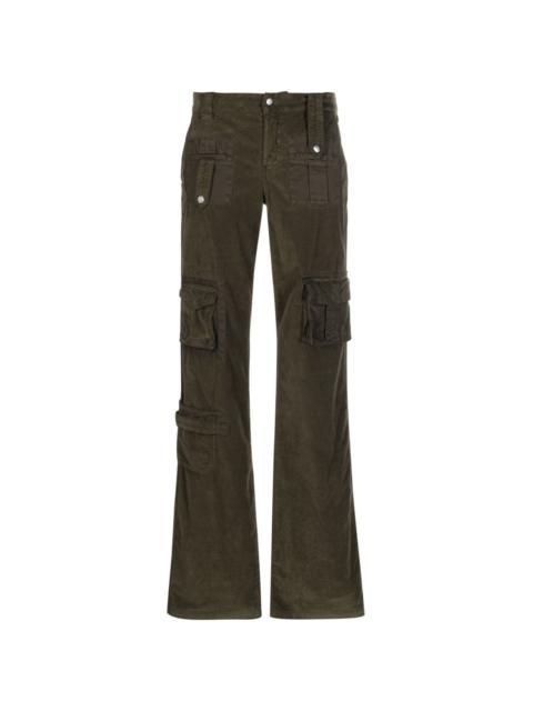 Blumarine velvet flared cargo trousers