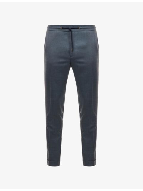 Paul Smith Drawstring-Waist Tapered-Leg Wool Trousers