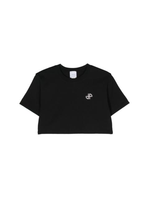 PATOU logo-embellished cotton cropped T-shirt
