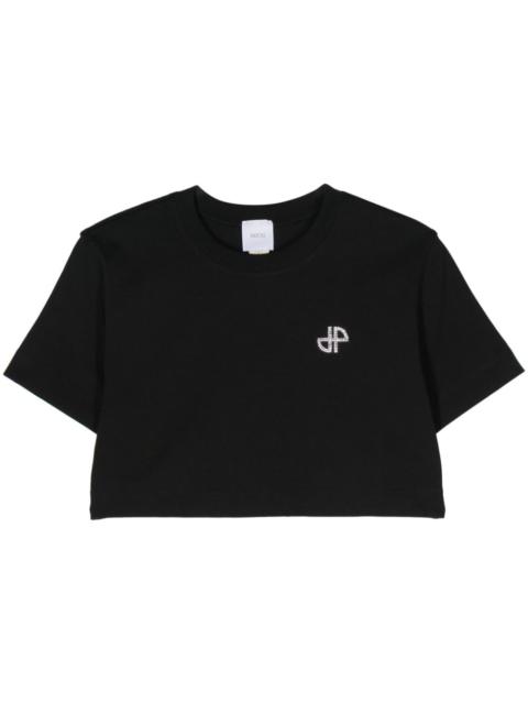 PATOU logo-embellished cotton cropped T-shirt