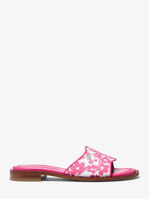 MICHAEL KORS Hannah Sequined Floral Print Slide Sandal